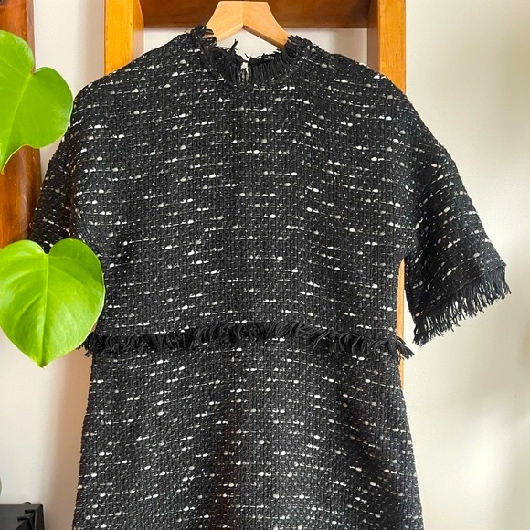 Zara SZ XS Black and White Tweed Dress! - Picture 3 of 15